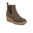 Aetrex Dawn Wedge Boot (Women) - Olive Leather on Sale