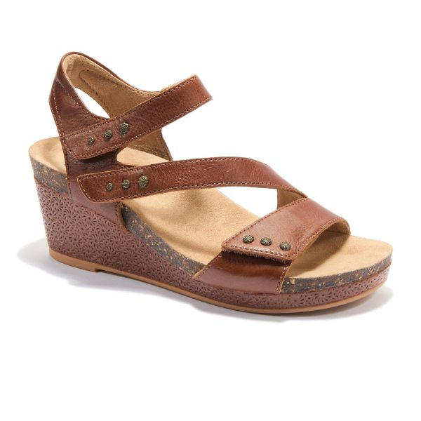 Halsa Giselle Wedge Sandal (Women) - Cognac Online