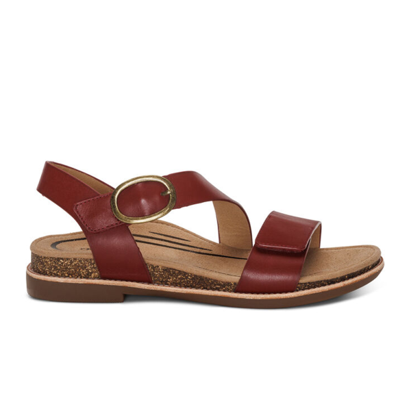 Aetrex Tamara Backstrap Sandal (Women) - Red Fashion