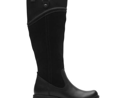 Cobb Hill Brunswick Waterproof Tall Boot (Women) - Black Leather Suede Fashion