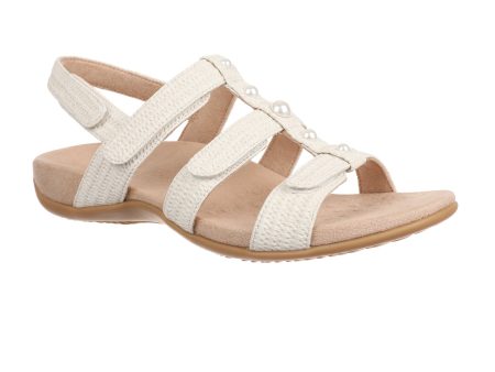 Vionic Amber Pearl Backstrap Sandal (Women) - Cream Woven Synthetic Online Hot Sale