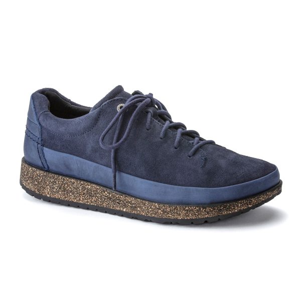 Birkenstock Honnef Low Narrow Lace Up (Women) - Indigo Blue Suede Fashion