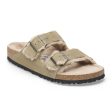 Birkenstock Arizona Slide Sandal (Women) - Taupe Suede Sandcastle Shearling For Discount