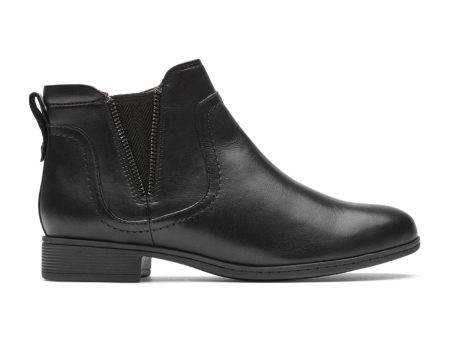 Cobb Hill Crosbie Gore Ankle Boot (Women) - Black Leather on Sale