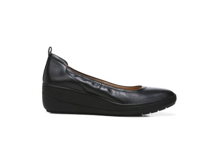 Vionic Jacey Slip On Wedge (Women) - Black Black Leather For Cheap