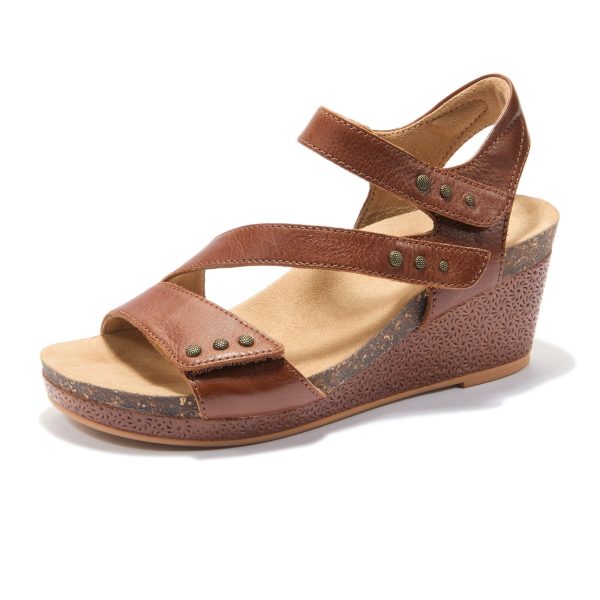 Halsa Giselle Wedge Sandal (Women) - Cognac Online