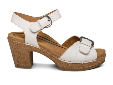 Aetrex Tory Heeled Sandal (Women) - White Fashion