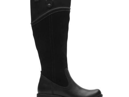 Cobb Hill Brunswick Wide Calf Waterproof Tall Boot (Women) - Black Leather Suede Cheap