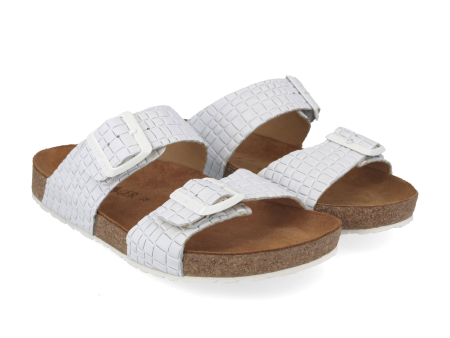 Haflinger Andrea Slide Sandal (Women) - Woven Blanco on Sale