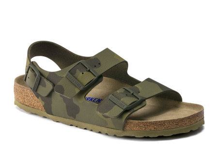 Birkenstock Milano Soft Footbed Backstrap Sandal (Men) - Desert Soil Camo Green Birko-Flor Online now