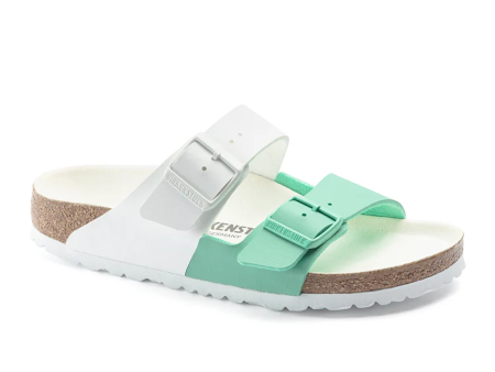 Birkenstock Arizona Split Slide Sandal (Women) - White Bold Jade Birko-Flor Fashion