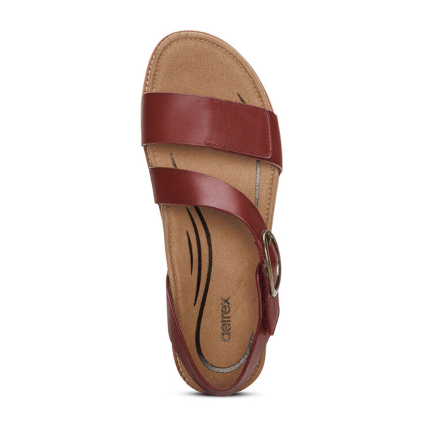 Aetrex Tamara Backstrap Sandal (Women) - Red Fashion