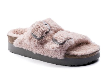 Birkenstock Arizona Big Buckle Slide Sandal (Women) - Teddy Crystal Rose Shearling Hot on Sale