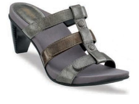 Aetrex Kayla Heeled Sandal (Women) - Pewter Supply