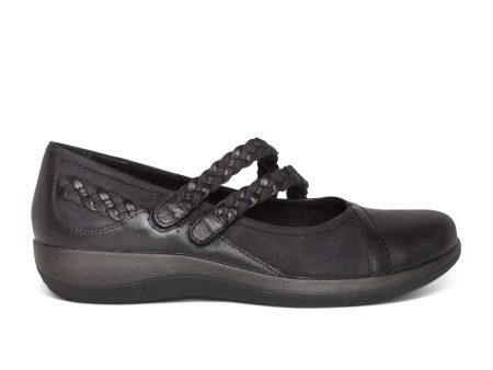 Aetrex Annie Mary Jane (Women) - Black Leather For Cheap