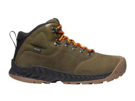 Keen NXIS Explorer Mid Waterproof Hiking Boot (Men) - Dark Olive Black Discount