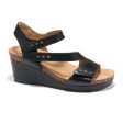 Halsa Giselle Wedge Sandal (Women) - Black on Sale