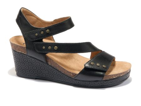 Halsa Giselle Wedge Sandal (Women) - Black on Sale