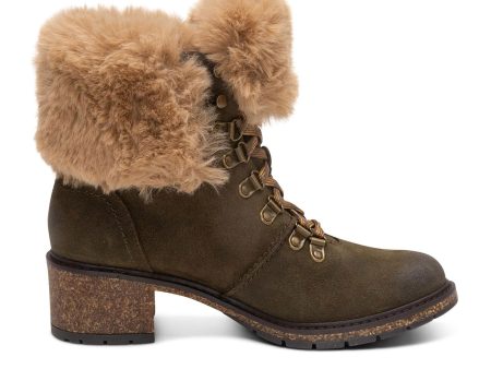 Aetrex Brooklyn Mid Boot (Women) - Khaki Leather Sale