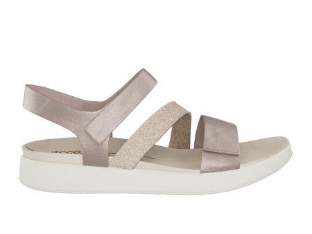 ECCO Flowt 2 Band Backstrap Sandal (Women) - Grey Rose Metallic Supply