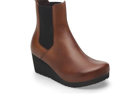 Birkenstock Ebba Narrow Chelsea Wedge Boot (Women) - Cognac Leather Fashion