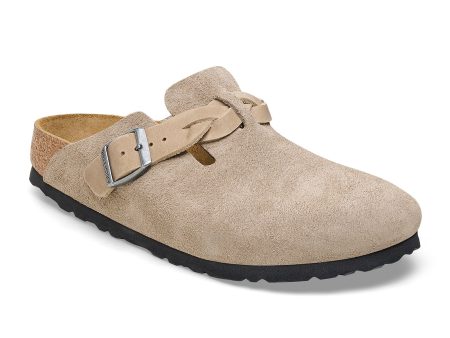 Birkenstock Boston Braid Narrow Clog (Women) - Taupe Suede Hot on Sale