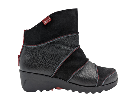 Clamp Colina Ankle Boot (Women) - Black Black Red on Sale