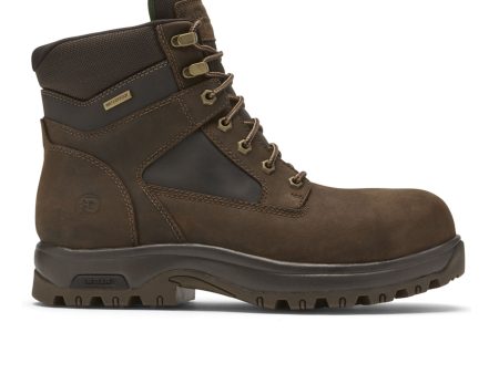 Dunham 8000 Works 6  Safety Plain Toe Work Boot (Men) - Brown Hot on Sale