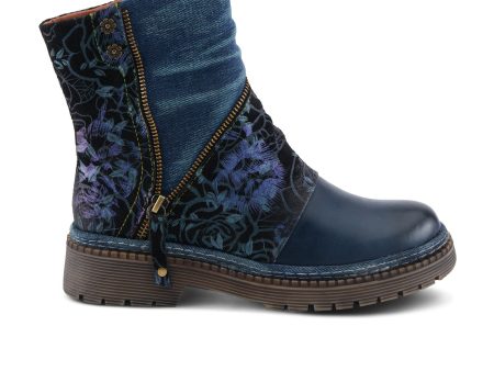 L Artiste Avrilrose Ankle Boot (Women) - Navy Multi Hot on Sale