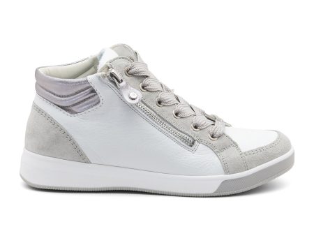 Ara Rei High Top Sneaker (Women) - Fog White Silver Sale