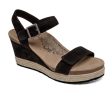 Aetrex Sydney Wedge Sandal (Women) - Black Suede Hot on Sale