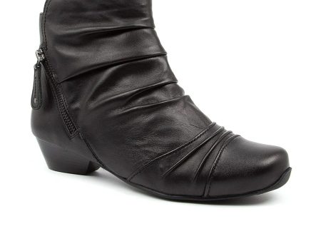 Ziera Camryn Wide Ankle Boot (Women) - Black Leather Sale