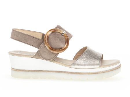 Gabor 24645-62 Platform Wedge Sandal (Women) - Metallic Beige For Cheap