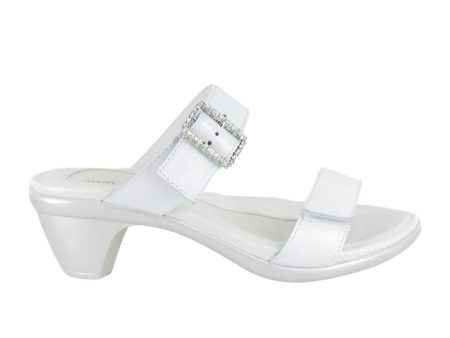 Naot Recent Heeled Slide Sandal (Women) - White Pearl Leather Online Hot Sale