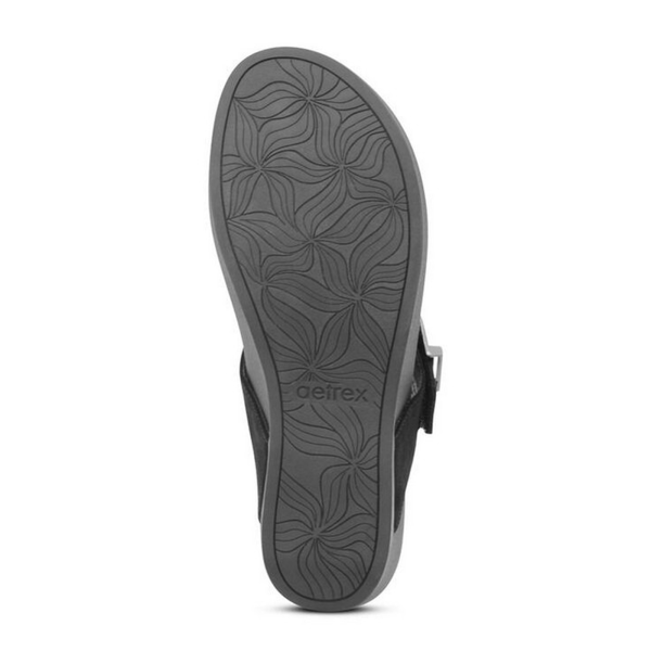 Aetrex Tasha Wedge Sandal (Women) - Black For Cheap