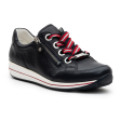 Ara Ollie Side Zip Lace Up Sneaker (Women) - Navy Leather Supply