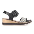 Remonte Jerilyn D6453-01 Wedge Sandal (Women) - Schwarz-Crema Schwarz Siradial Lugano Online Hot Sale