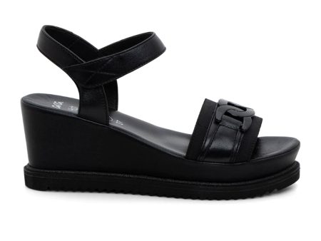 Ara Palmdale Wedge Sandal (Women) - Black Nappa Leather Supply