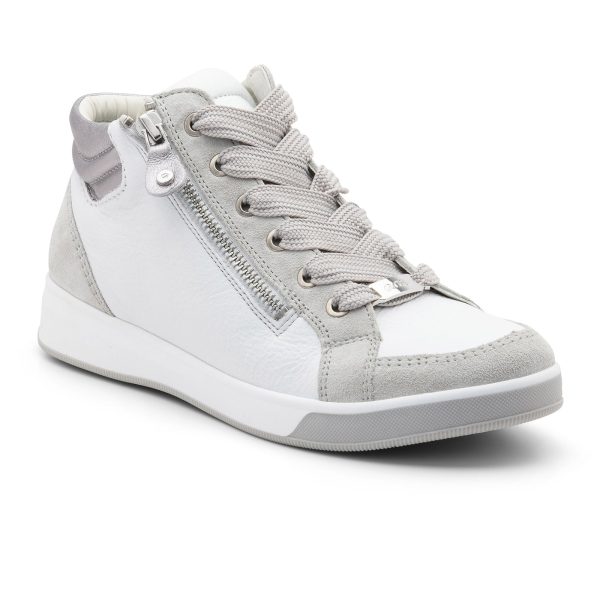 Ara Rei High Top Sneaker (Women) - Fog White Silver Sale