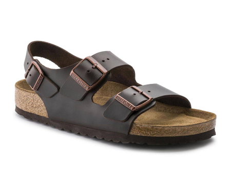 Birkenstock Milano Soft Footbed Backstrap Sandal (Unisex) - Amalfi Brown Leather Online now