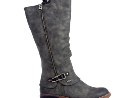 Rieker Fabrizia 94652-45 Tall Boot (Women) - Grey Black Online