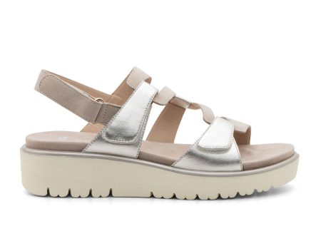 Ara Bayview Wedge Sandal (Women) - Platinum Sand Metallic Online Sale