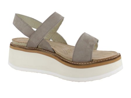 Naot Meringue Wedge Sandal (Woman) - Stone Nubuck with Off White Sole Hot on Sale