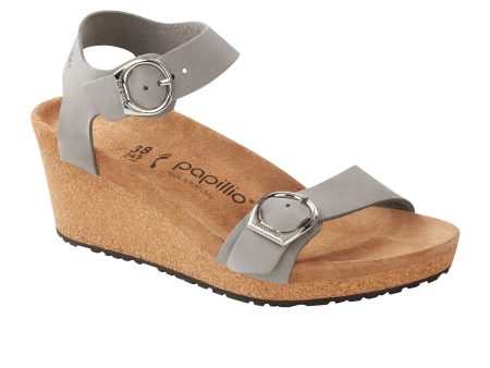 Birkenstock Soley Ring-Buckle Narrow Wedge Sandal (Women) - Dove Gray Nubuck For Cheap