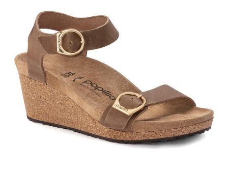 Birkenstock Soley Ring-Buckle Narrow Wedge Sandal (Women) - Cognac Oiled Leather For Discount