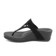 Aetrex Tasha Wedge Sandal (Women) - Black For Cheap