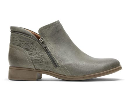 Cobb Hill Crosbie Zip Ankle Boot (Women) - Dusty Olive Leather Hot on Sale