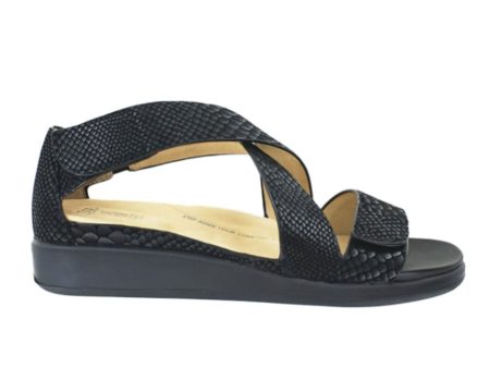 Ziera Innes Backstrap Sandal (Women) - Black Exotic Snake For Cheap