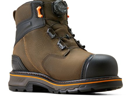 Ariat MNS Stump Jumper 6  BOA Waterproof Composite Toe Work Boot (Men) - Iron Coffee on Sale