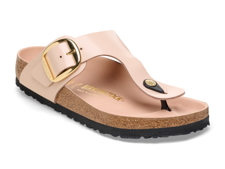 Birkenstock Gizeh Big Buckle Sandal (Women) - High Shine New Beige Leather Online now